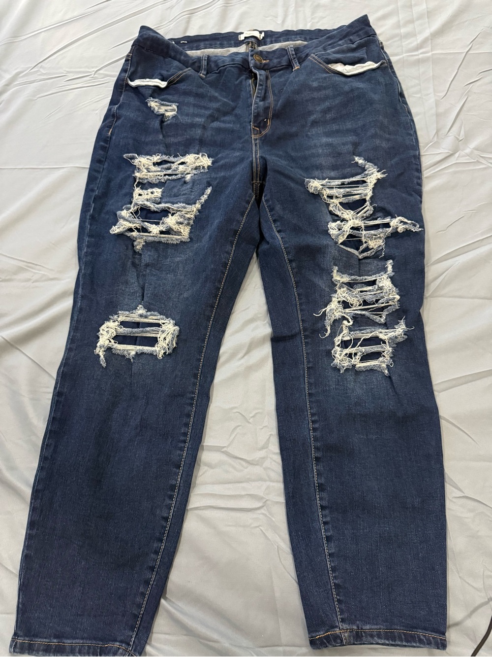 Rue21 Dark Blue High Rise Distressed Women's Jeans
